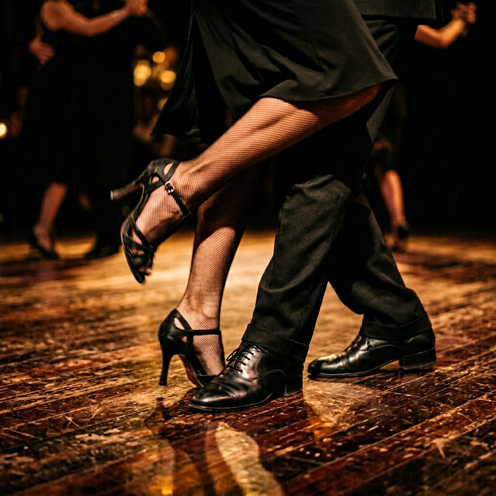 Nano Banana 2 A Close Up Of An Argentine Tango Couples Legs Performing A Precise Step Elega 0